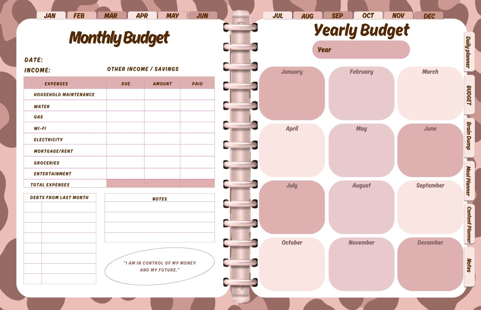 Undated Digital Yearly Planner