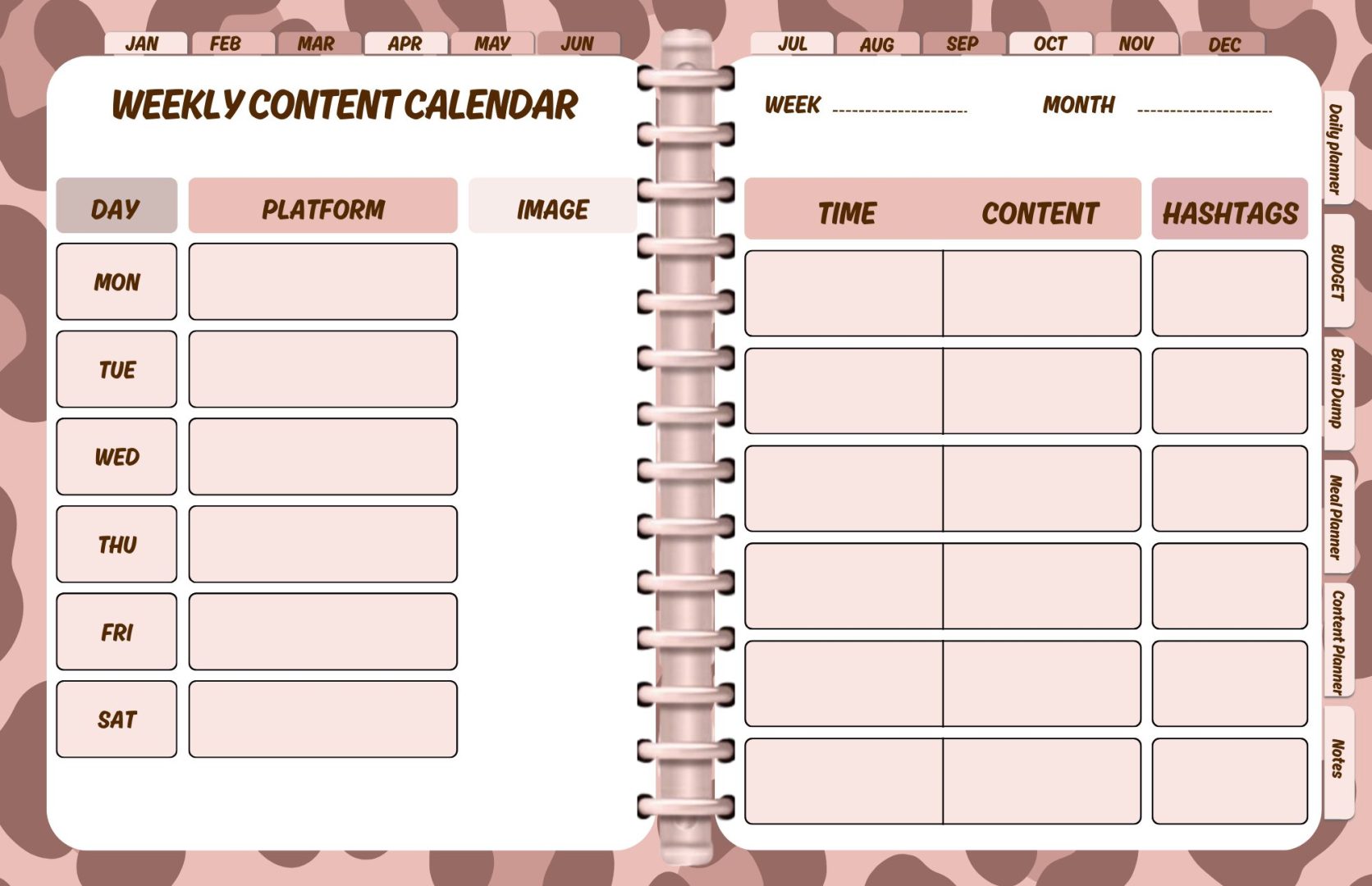 Undated Digital Yearly Planner