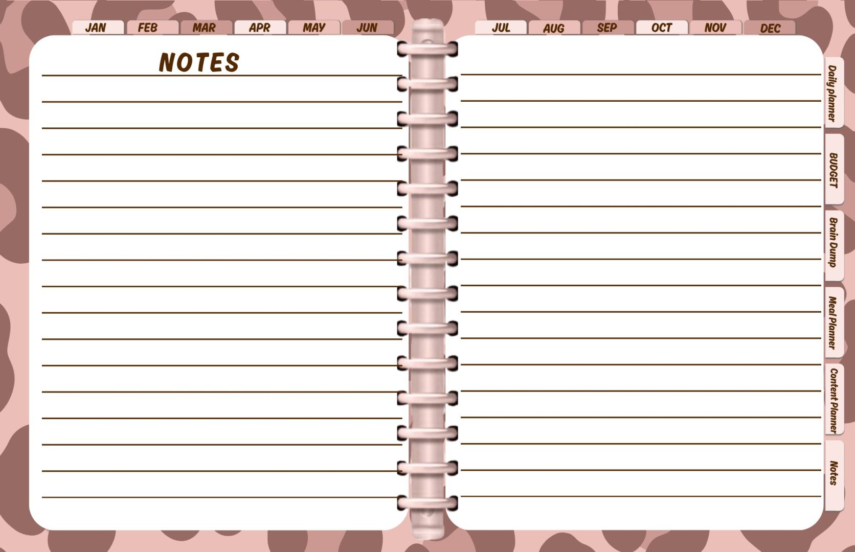 Undated Digital Yearly Planner