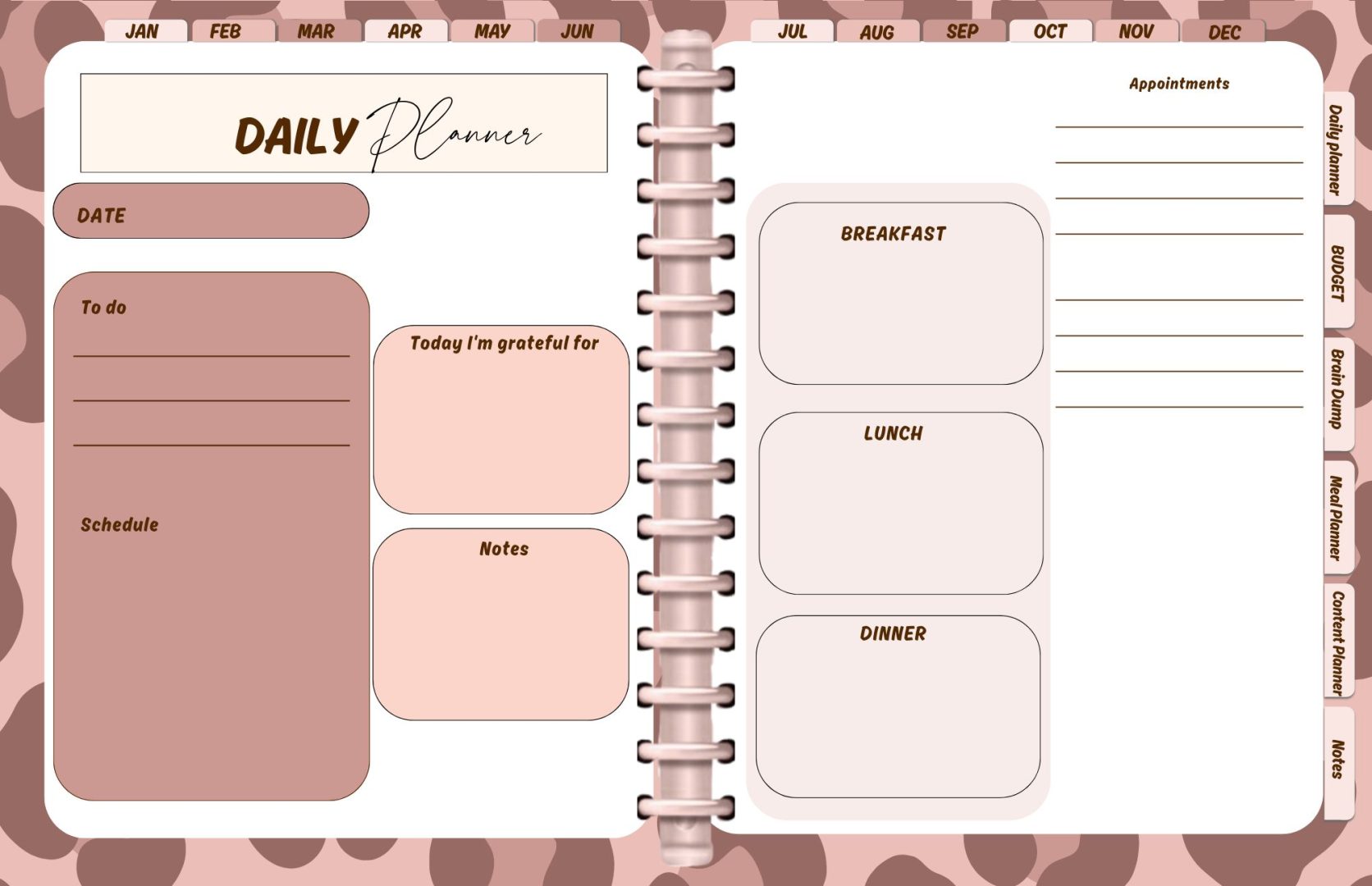 Undated Digital Yearly Planner